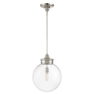 Atlas Emma Pendant Light - Minimalist Elegance with Glass Diffuser for Warm, Inviting Illumination Polished Nickel 14'' CL12228-NK