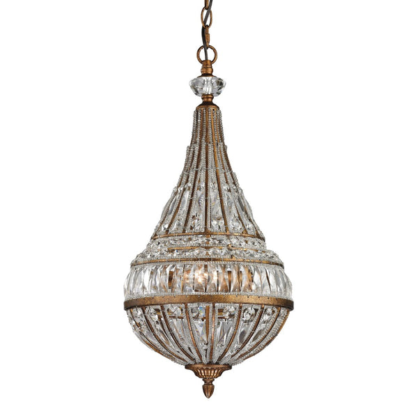 Atlas Empire 11'' Wide 3-Light Mini Pendant - Elegant Mocha Fixture with Crystal Accents for Timeless Style CL12231-BN