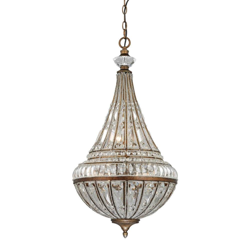 Atlas Empire 6-Light Chandelier - Exquisite French Elegance with Sparkling Crystals for Any Formal Space Mocha 16'' CL12232-BN