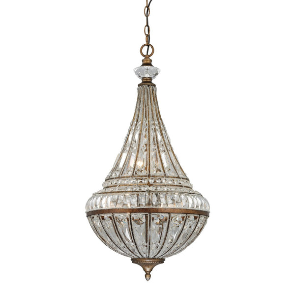 Atlas Empire 6-Light Chandelier - Exquisite French Elegance with Sparkling Crystals for Any Formal Space Mocha 16'' CL12232-BN