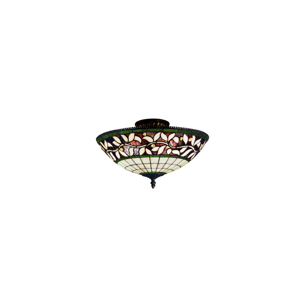 Atlas English Ivy 16'' Wide 3-Light Semi Flush Mount - Elegant Tiffany Bronze Fixture for Any Room CL12235-BZ