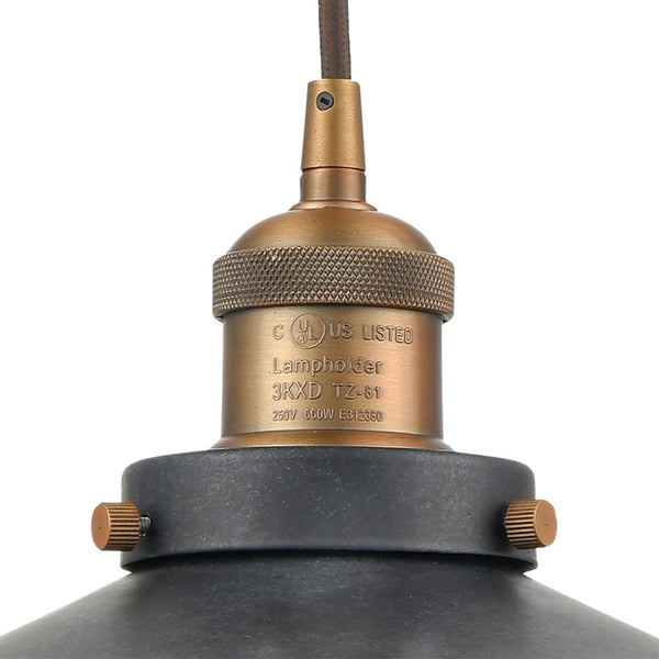 Atlas English Pub 1-Light Mini Pendant - Vintage Industrial Style in Antique Brass for Charming Spaces CL12236-BK