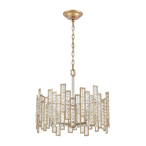 Atlas Equilibrium 5-Light Chandelier - Striking Modern Design with Geometric Silhouettes and Crystals Matte Gold 19'' CL12238-GD