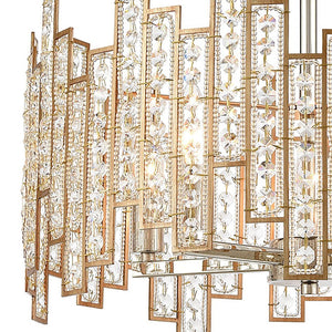 Atlas Equilibrium 5-Light Chandelier - Striking Modern Design with Geometric Silhouettes and Crystals Matte Gold 19'' CL12238-GD
