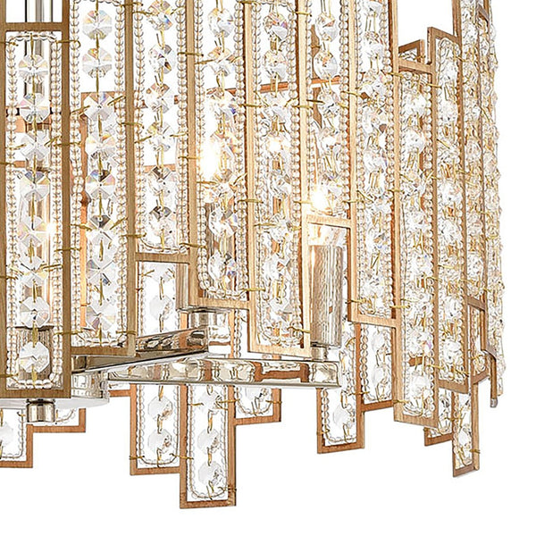 Atlas Equilibrium 5-Light Chandelier - Striking Modern Design with Geometric Silhouettes and Crystals Matte Gold 19'' CL12238-GD