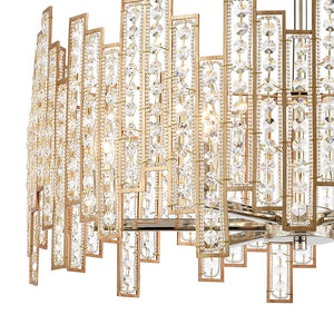 Atlas Equilibrium 5-Light Chandelier - Striking Modern Design with Geometric Silhouettes and Crystals Matte Gold 24'' CL12239-GD