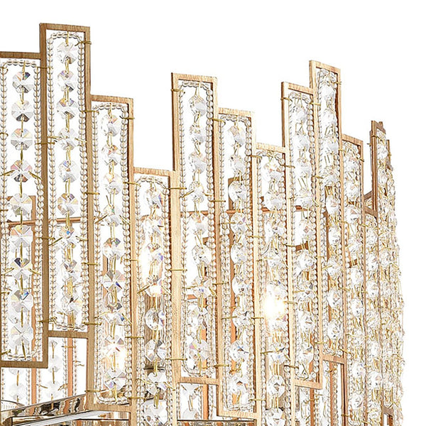 Atlas Equilibrium 5-Light Chandelier - Striking Modern Design with Geometric Silhouettes and Crystals Matte Gold 24'' CL12239-GD