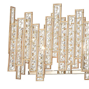 Atlas Equilibrium 34'' Wide 5-Light Linear Chandelier - Modern Matte Gold with Crystal Accents for Dining CL12240-GD