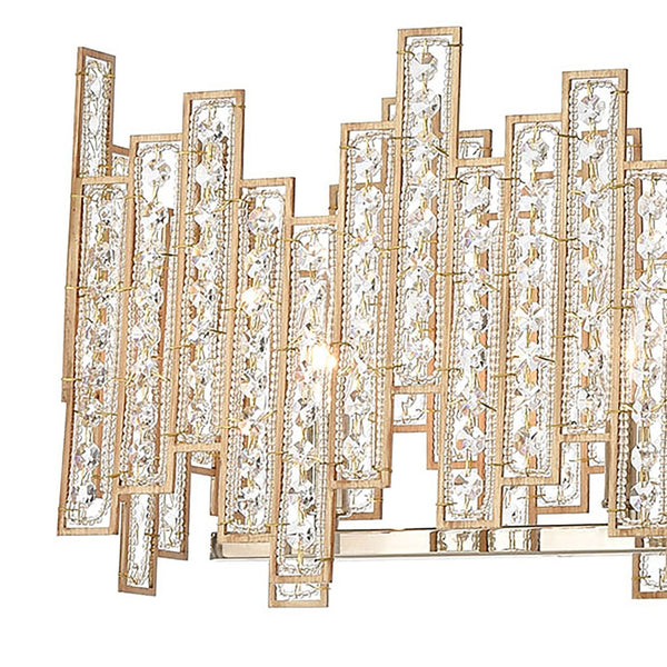 Atlas Equilibrium 34'' Wide 5-Light Linear Chandelier - Modern Matte Gold with Crystal Accents for Dining CL12240-GD