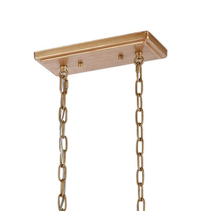 Atlas Equilibrium 34'' Wide 5-Light Linear Chandelier - Modern Matte Gold with Crystal Accents for Dining CL12240-GD