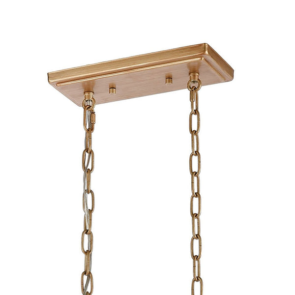 Atlas Equilibrium 34'' Wide 5-Light Linear Chandelier - Modern Matte Gold with Crystal Accents for Dining CL12240-GD