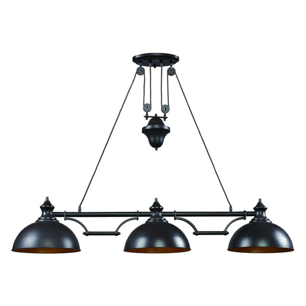 Atlas Farmhouse 2-Light Linear Chandelier - Elegant Rustic Design for Dining, Kitchen, or Entryway Spaces Oiled Bronze 56'' CL12244-BZ