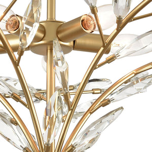 Atlas Flora Grace 28'' Wide 5-Light Semi Flush Mount - Elegant Champagne Gold Crystal Design for Any Room CL12246-GD
