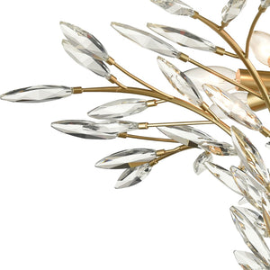 Atlas Flora 7-Light Chandelier - Elegant Botanical Design with Crystal Leaflets for Modern Interiors Champagne Gold 28'' CL12247-GD