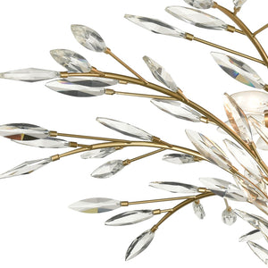 Atlas Flora 7-Light Chandelier - Elegant Botanical Design with Crystal Leaflets for Modern Interiors Champagne Gold 38'' CL12248-GD