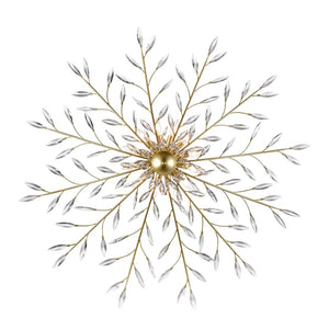 Atlas Flora 7-Light Chandelier - Elegant Botanical Design with Crystal Leaflets for Modern Interiors Champagne Gold 50'' CL12249-GD