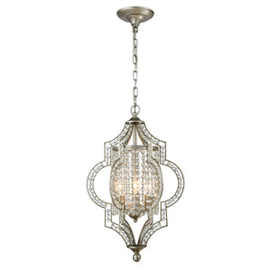 Atlas Gabrielle 14" Wide 3-Light Chandelier - Aged Silver Elegance with Crystal Accents for Glamorous Spaces CL12257-SV