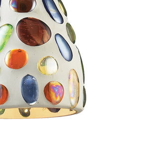 Atlas Gemstone 6'' Wide Handcrafted Glass Pendant Light - Artisanal Satin Nickel Fixture for Unique Spaces CL12258-MU