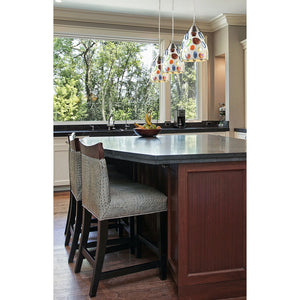 Atlas Gemstone 6'' Wide Handcrafted Glass Pendant Light - Artisanal Satin Nickel Fixture for Unique Spaces CL12258-MU