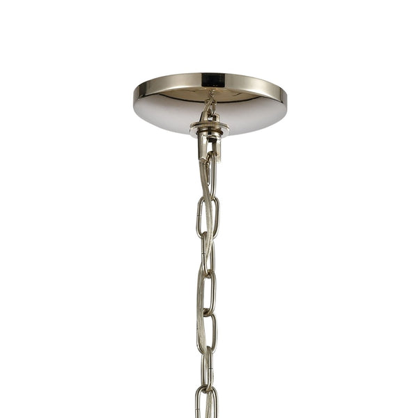 Atlas Geosphere Chandelier - Contemporary 3-Light Fixture with Geometric Design & Luxurious Gold Accents Polished Nickel 15'' CL12260-NK