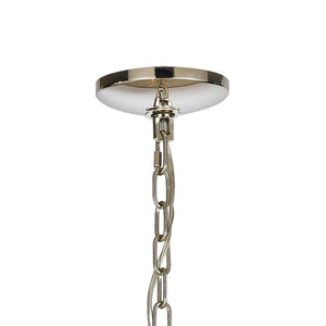 Atlas Geosphere Chandelier - Contemporary 3-Light Fixture with Geometric Design & Luxurious Gold Accents Polished Nickel 36'' CL12262-NK