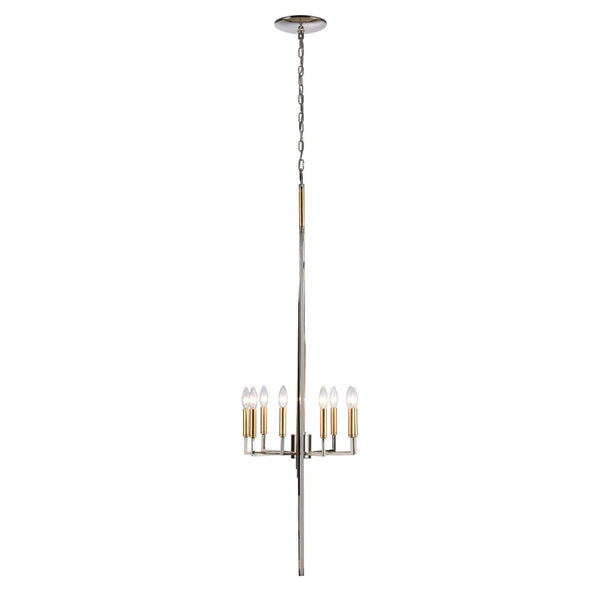 Atlas Geosphere Chandelier - Contemporary 3-Light Fixture with Geometric Design & Luxurious Gold Accents Polished Nickel 46'' CL12263-NK