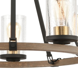 Atlas Geringer 12-Light Chandelier - Modern Beechwood and Brass Fixture for Dining and Living Spaces Charcoal 25'' CL12266-BK