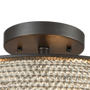 Atlas Glass Beads 16'' Wide Semi Flush Mount Light Fixture - Elegant Oil Rubbed Bronze with Shimmering Beads CL12269-BZ