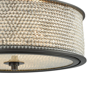 Atlas Glass Beads 16'' Wide Semi Flush Mount Light Fixture - Elegant Oil Rubbed Bronze with Shimmering Beads CL12269-BZ