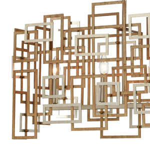 Atlas Gridlock 44'' Wide 6-Light Linear Chandelier - Sculptural Matte Gold Design for Modern Interiors CL12276-GD