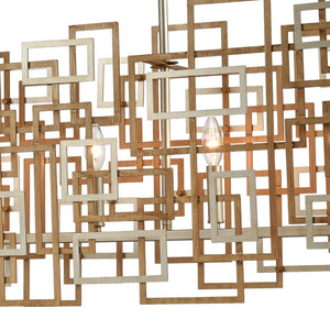 Atlas Gridlock 44'' Wide 6-Light Linear Chandelier - Sculptural Matte Gold Design for Modern Interiors CL12276-GD