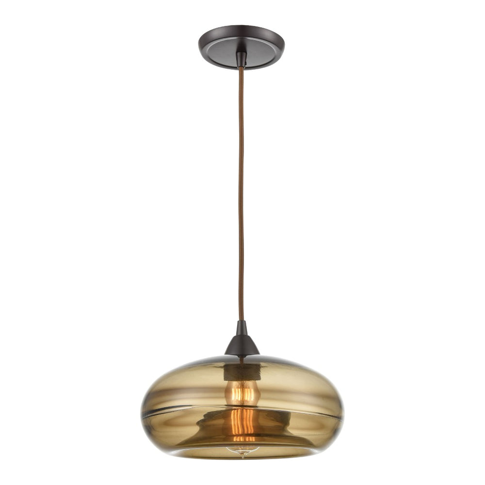 Atlas Hazelton 11'' Wide 1-Light Pendant - Stylish Oil Rubbed Bronze Fixture for Modern & Rustic Spaces CL12288-BZ