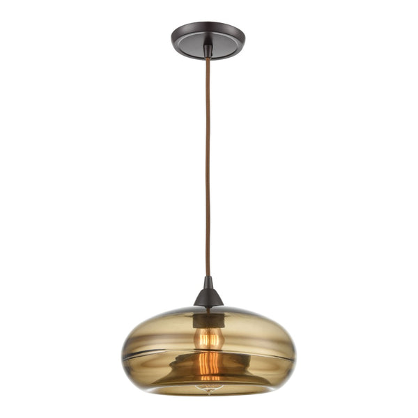 Atlas Hazelton 11'' Wide 1-Light Pendant - Stylish Oil Rubbed Bronze Fixture for Modern & Rustic Spaces CL12288-BZ