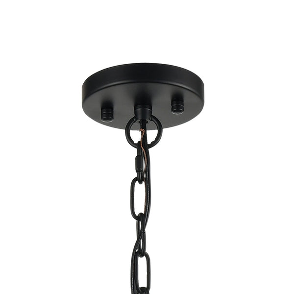 Atlas Heathrow 5-Light Chandelier – Elegant Curved Design with Satin Brass Accents for Modern Spaces Matte Black 20'' CL12290-BK