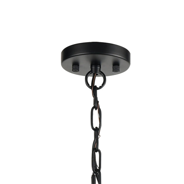 Atlas Heathrow 5-Light Chandelier – Elegant Curved Design with Satin Brass Accents for Modern Spaces Matte Black 28'' CL12291-BK