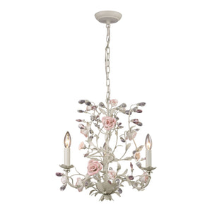 Atlas Heritage Timeless 3-Light Chandelier with Intricate Floral Detailing and Crystal Accents for Elegance Cream 18'' CL12293-CR