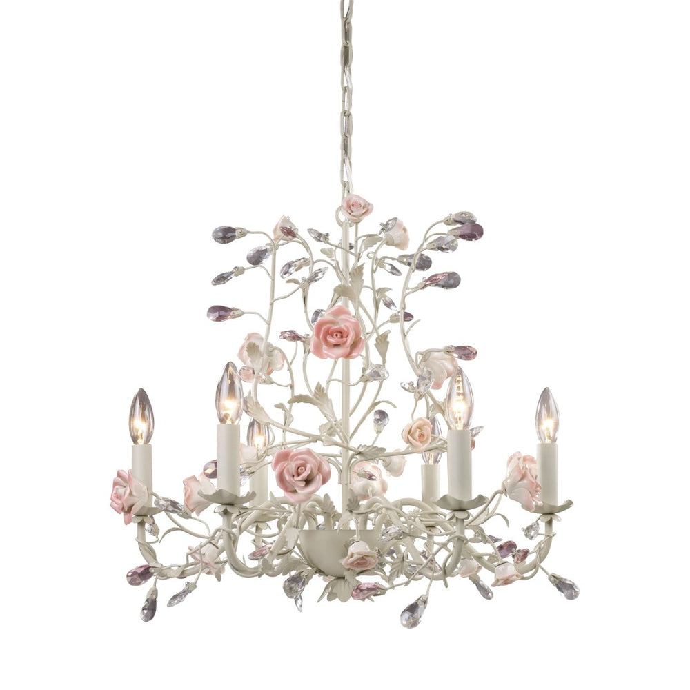Atlas Heritage Timeless 3-Light Chandelier with Intricate Floral Detailing and Crystal Accents for Elegance Cream 22'' CL12294-CR