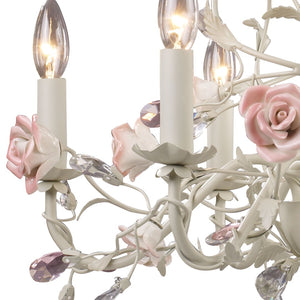 Atlas Heritage Timeless 3-Light Chandelier with Intricate Floral Detailing and Crystal Accents for Elegance Cream 22'' CL12294-CR