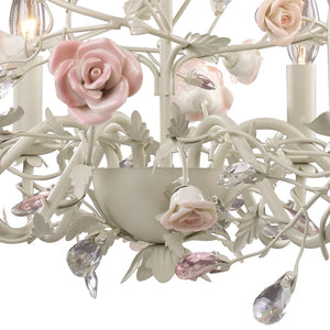 Atlas Heritage Timeless 3-Light Chandelier with Intricate Floral Detailing and Crystal Accents for Elegance Cream 22'' CL12294-CR