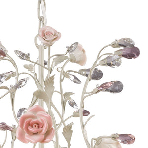 Atlas Heritage Timeless 3-Light Chandelier with Intricate Floral Detailing and Crystal Accents for Elegance Cream 22'' CL12294-CR
