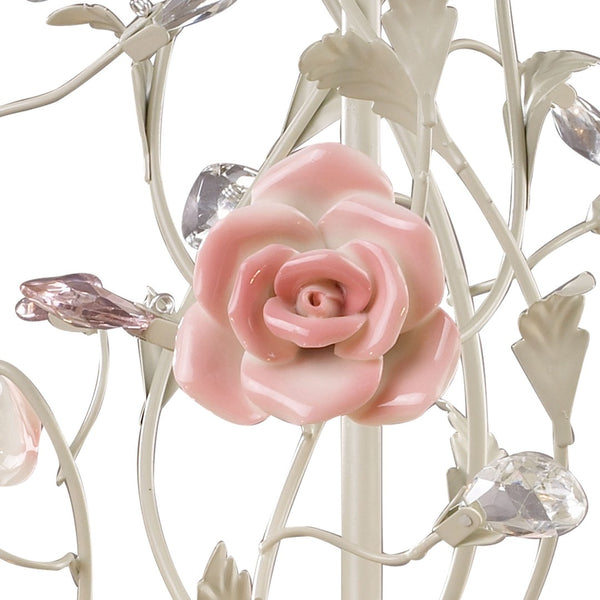 Atlas Heritage Timeless 3-Light Chandelier with Intricate Floral Detailing and Crystal Accents for Elegance Cream 22'' CL12294-CR