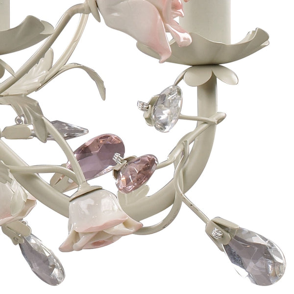 Atlas Heritage Timeless 3-Light Chandelier with Intricate Floral Detailing and Crystal Accents for Elegance Cream 22'' CL12294-CR