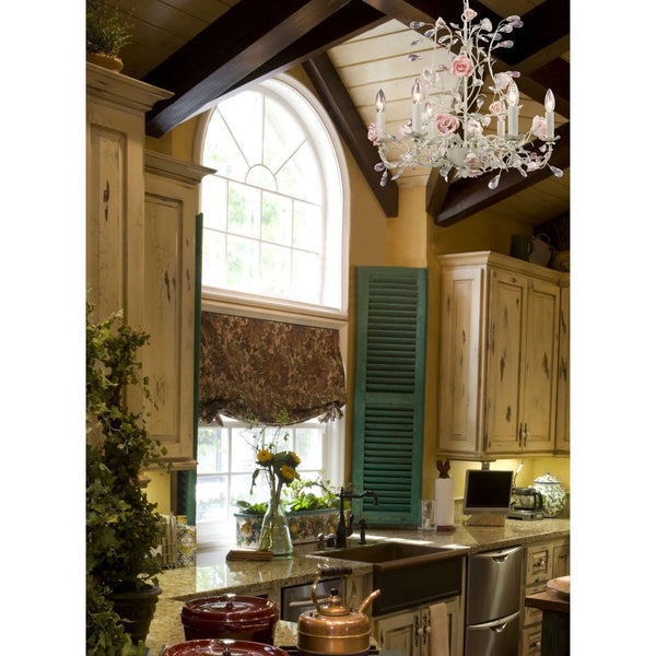 Atlas Heritage Timeless 3-Light Chandelier with Intricate Floral Detailing and Crystal Accents for Elegance Cream 22'' CL12294-CR
