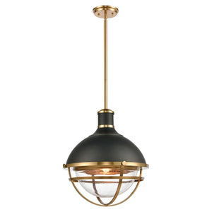 Atlas Jenna 16" Wide Matte Black Pendant Light - Modern Industrial Design with Frosted Glass Diffuser CL12304-BK