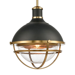 Atlas Jenna 16" Wide Matte Black Pendant Light - Modern Industrial Design with Frosted Glass Diffuser CL12304-BK