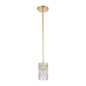 Atlas Jenning 4'' Wide 1-Light Mini Pendant - Elegant Parisian Gold Leaf with Crystal Glass for Stunning Light CL12305-GD