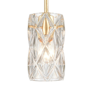 Atlas Jenning 4'' Wide 1-Light Mini Pendant - Elegant Parisian Gold Leaf with Crystal Glass for Stunning Light CL12305-GD