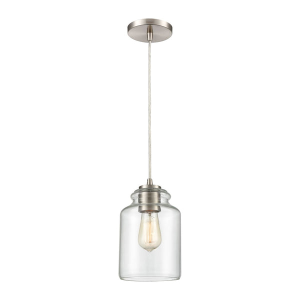 Atlas Josie 6'' Wide Modern 1-Light Mini Pendant in Satin Nickel - Perfect for Kitchen & Dining Spaces! CL12306-NK
