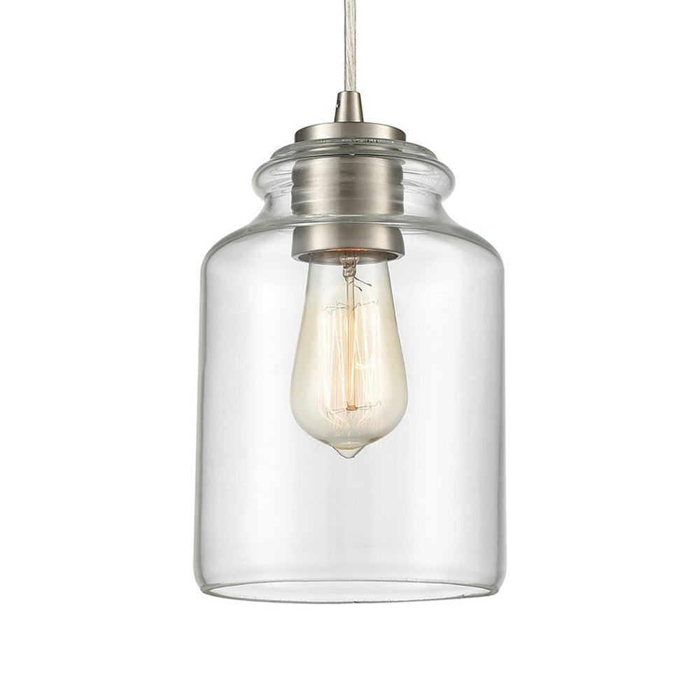 Atlas Josie 6'' Wide Modern 1-Light Mini Pendant in Satin Nickel - Perfect for Kitchen & Dining Spaces! CL12306-NK