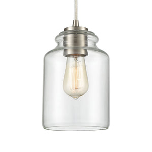 Atlas Josie 6'' Wide Modern 1-Light Mini Pendant in Satin Nickel - Perfect for Kitchen & Dining Spaces! CL12306-NK